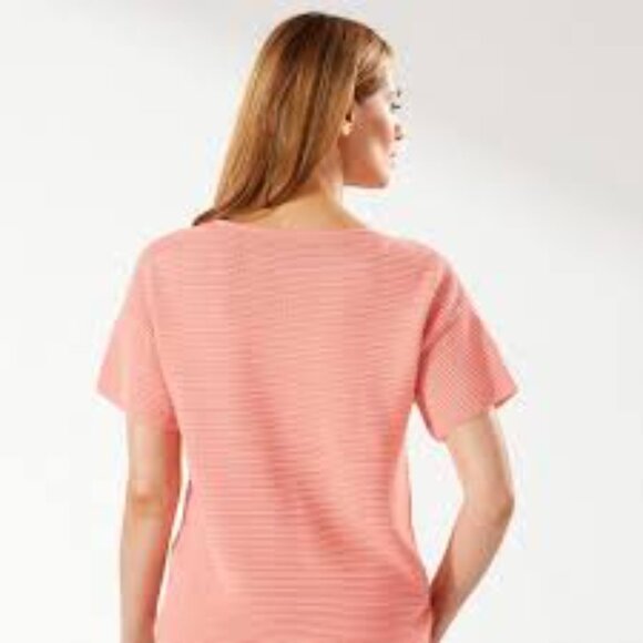 Tommy Bahama Bonita Ottoman Short-Sleeve Sweater in Coral Heather, like new - Picture 2 of 8